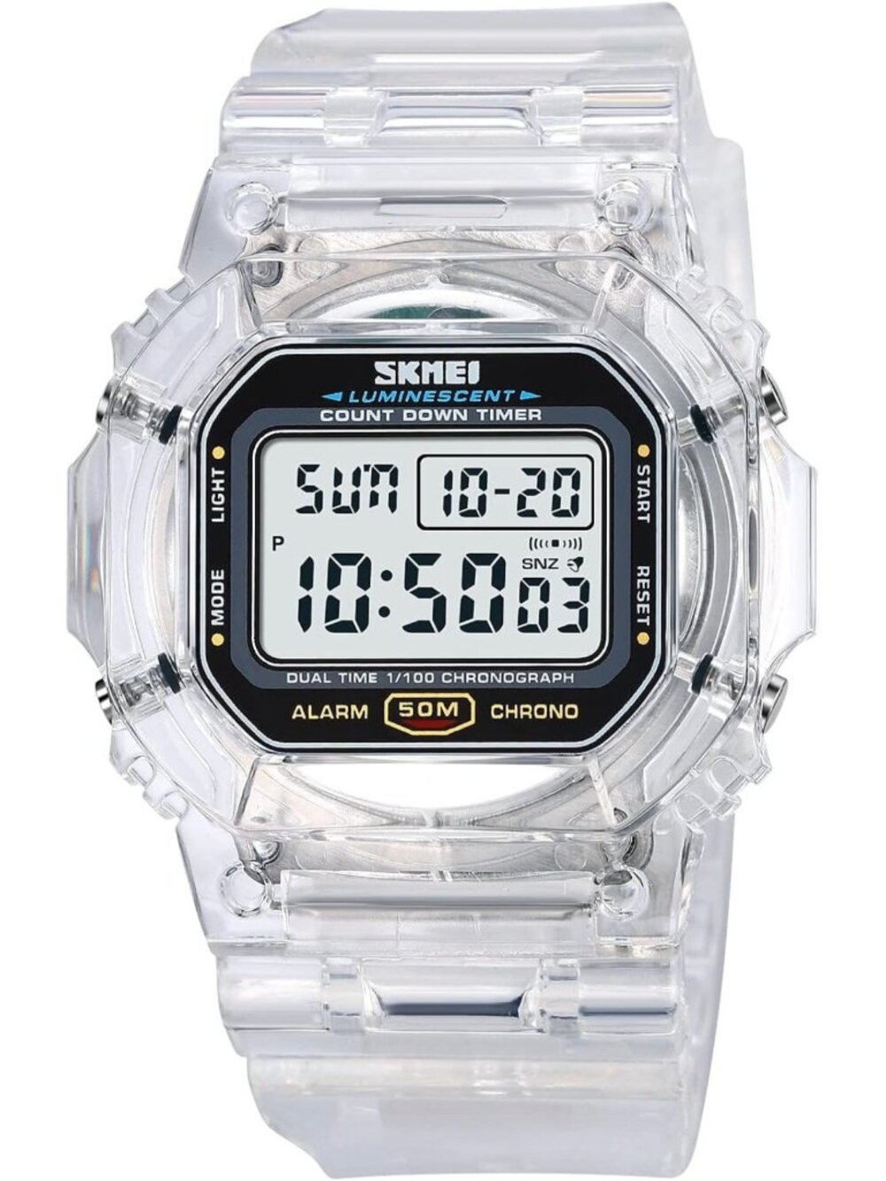 Unisex Waterproof Digital Sports Watch with LED Light, Stopwatch & Date Feature